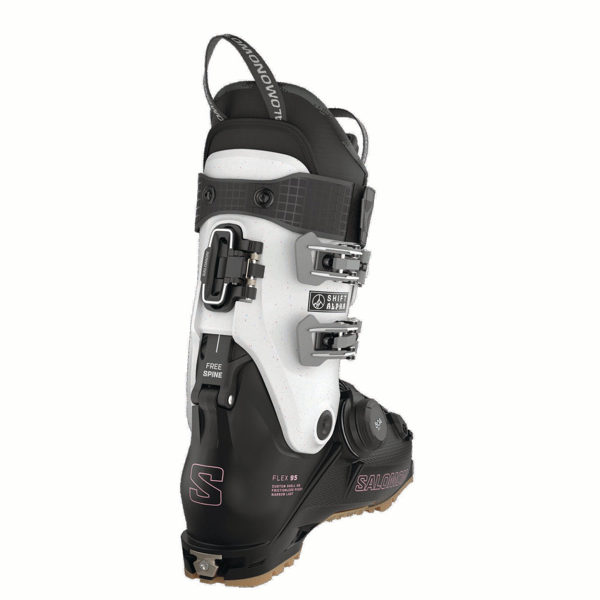 WSHIFTALPHABOA95-Salomon ski boot on a white background