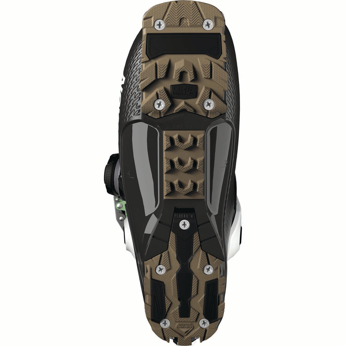 WSHIFTSUPRASBOA95-Salomon ski boot with black and gray design on a white background