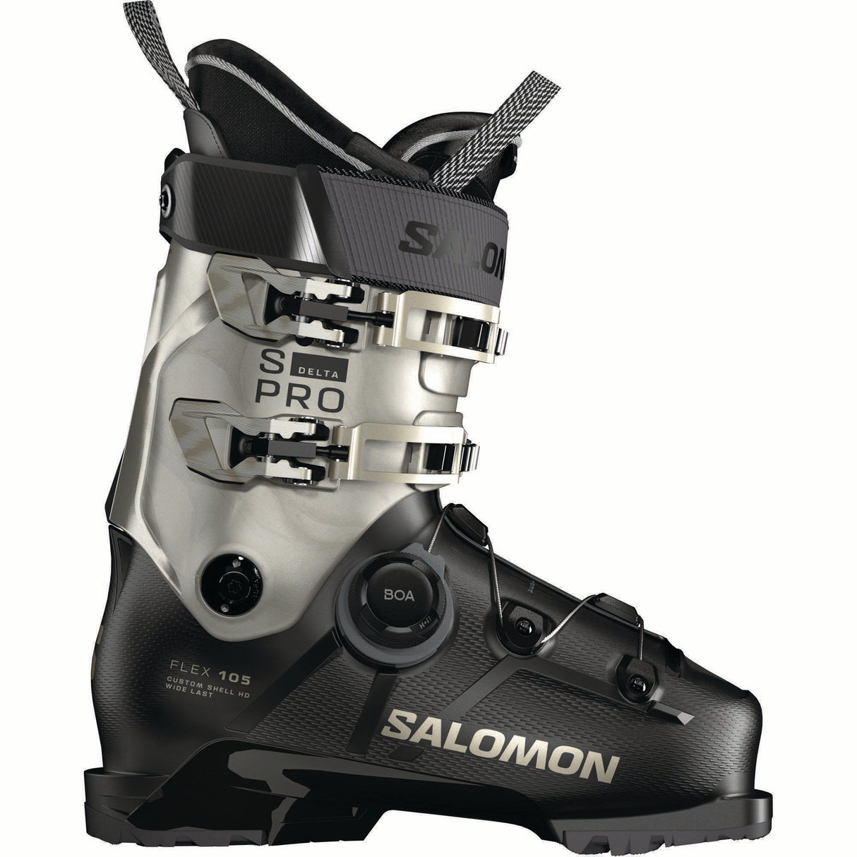 WSPRODELTABOA105-Salomon ski boot on a white background