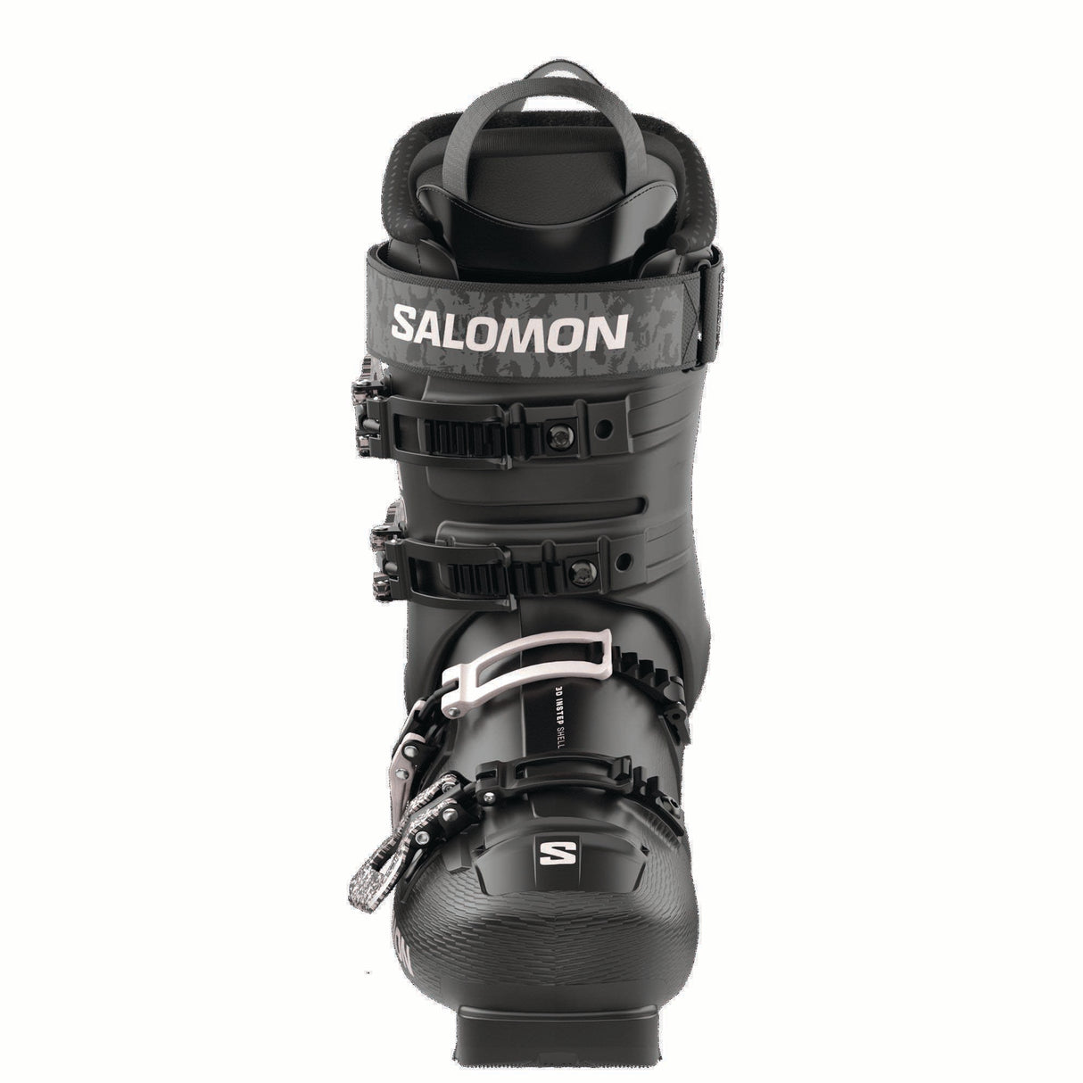 WSPROSUPRA85-Black Salomon ski boot on a white background