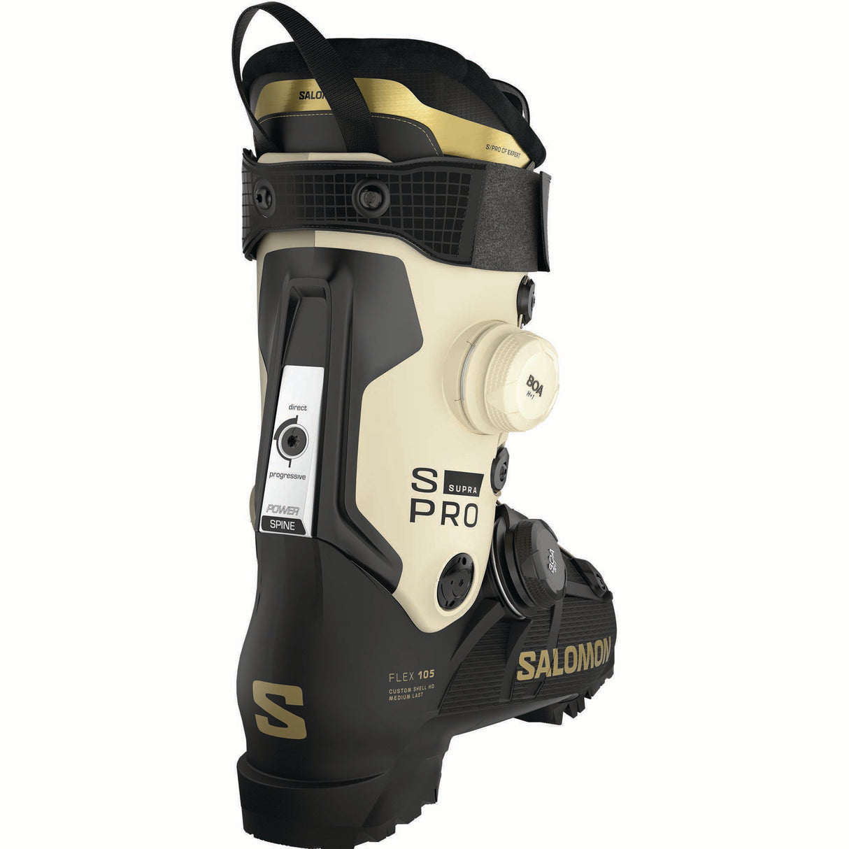 WSPROSUPRADUALBOA105-Salomon ski boot with BOA system on a white background