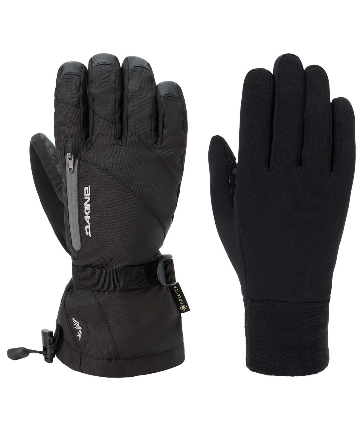 WSequoia2.0Gore-TexGlove-Pair of black gloves with brand logo on a white background