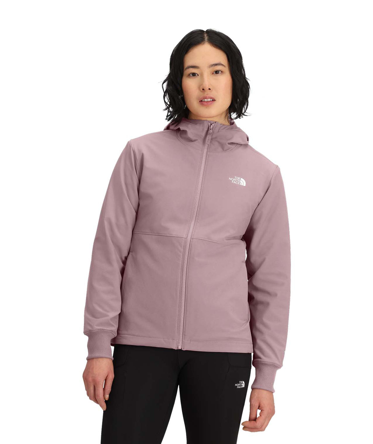 WShelbeRaschelHoodie-Person wearing a purple jacket with a brand logo on a white background