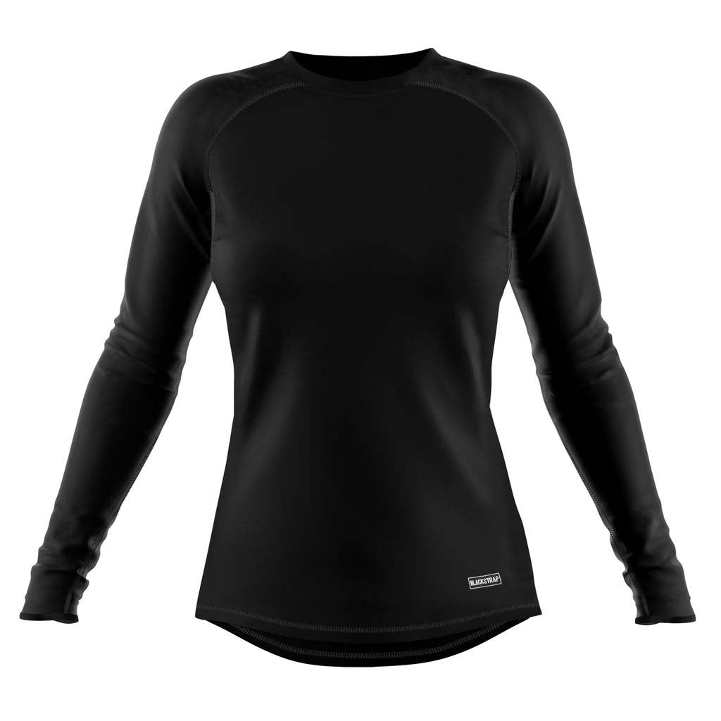WSkylinerCrewneck-Black long-sleeve shirt on a white background