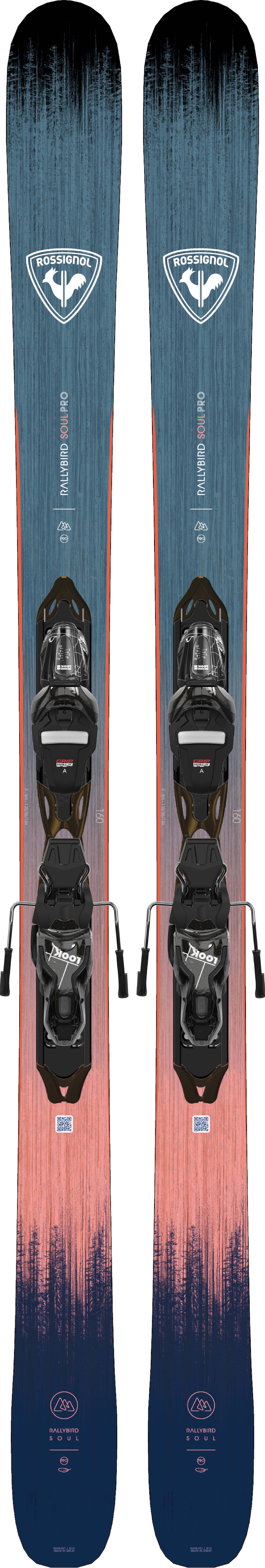 WSoulPro_Xpress- Blue and coral ski on a white background