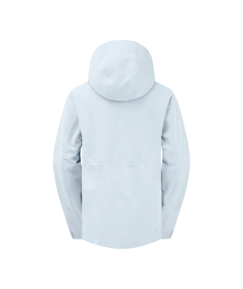 WSygnaJacket-A light gray hooded outdoor jacket with black zipper details, shown against a white background.
