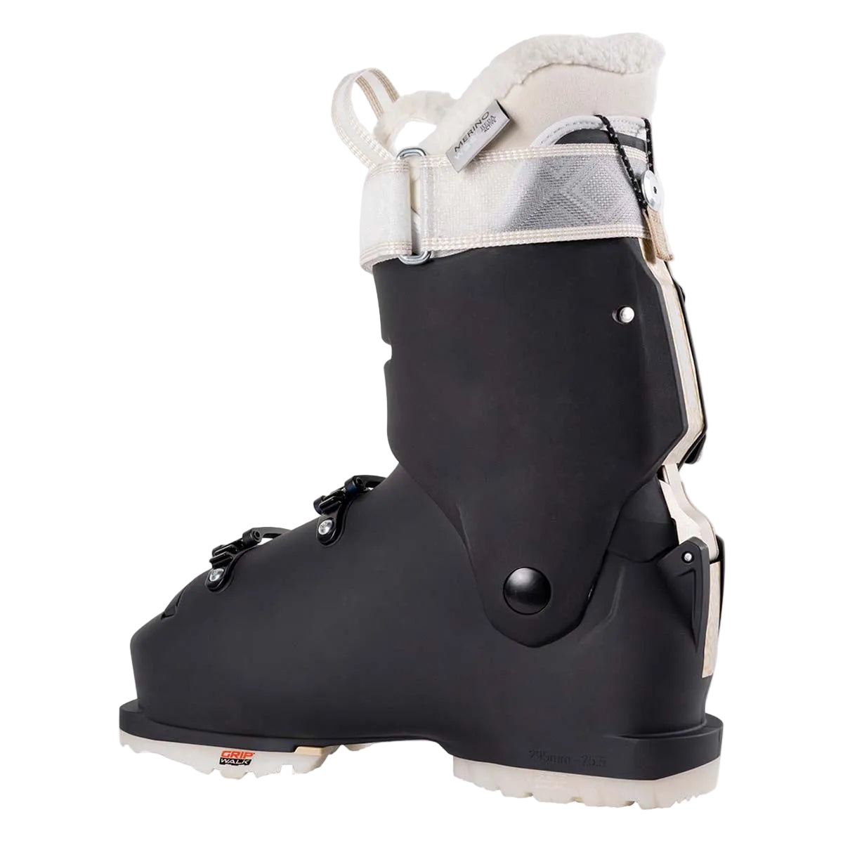 WVizion4B90Pro- Black and white ski boot on a white background