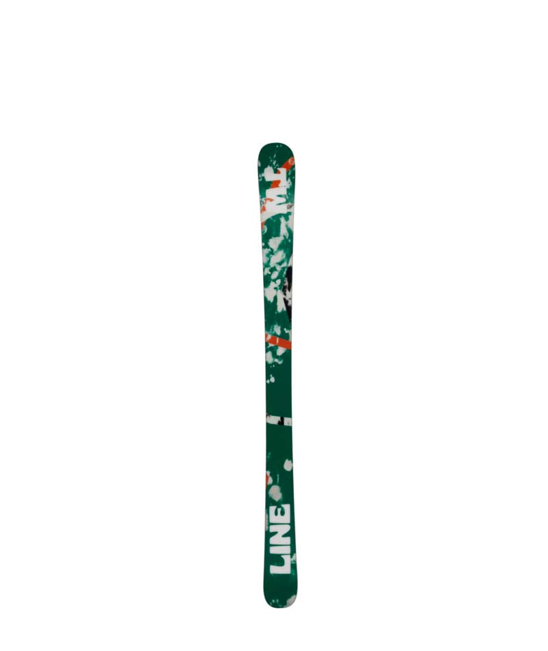 WallischShorty7.0- White Line Ski with paint splatter design on a white background
