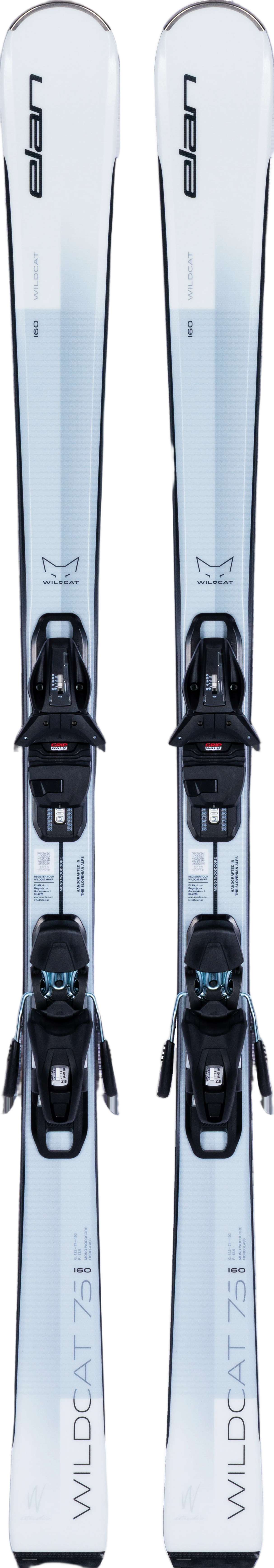 Wildcat75WhiteEL9.0GWShiftX- white ski on a white background
