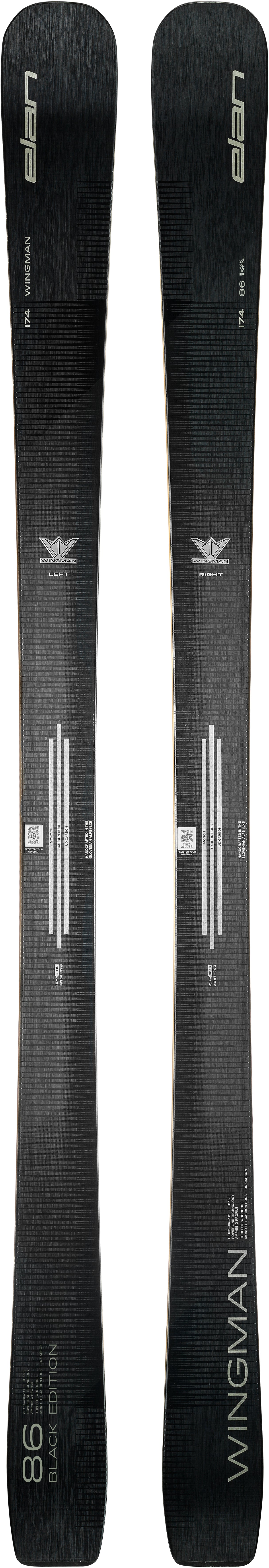 Wingman86BE- Black ski on a white background