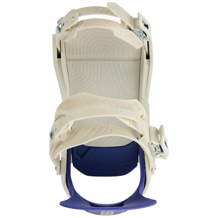 WorksSnowboardBinding- Rossignol two strap snowboard binding displayed on a white background