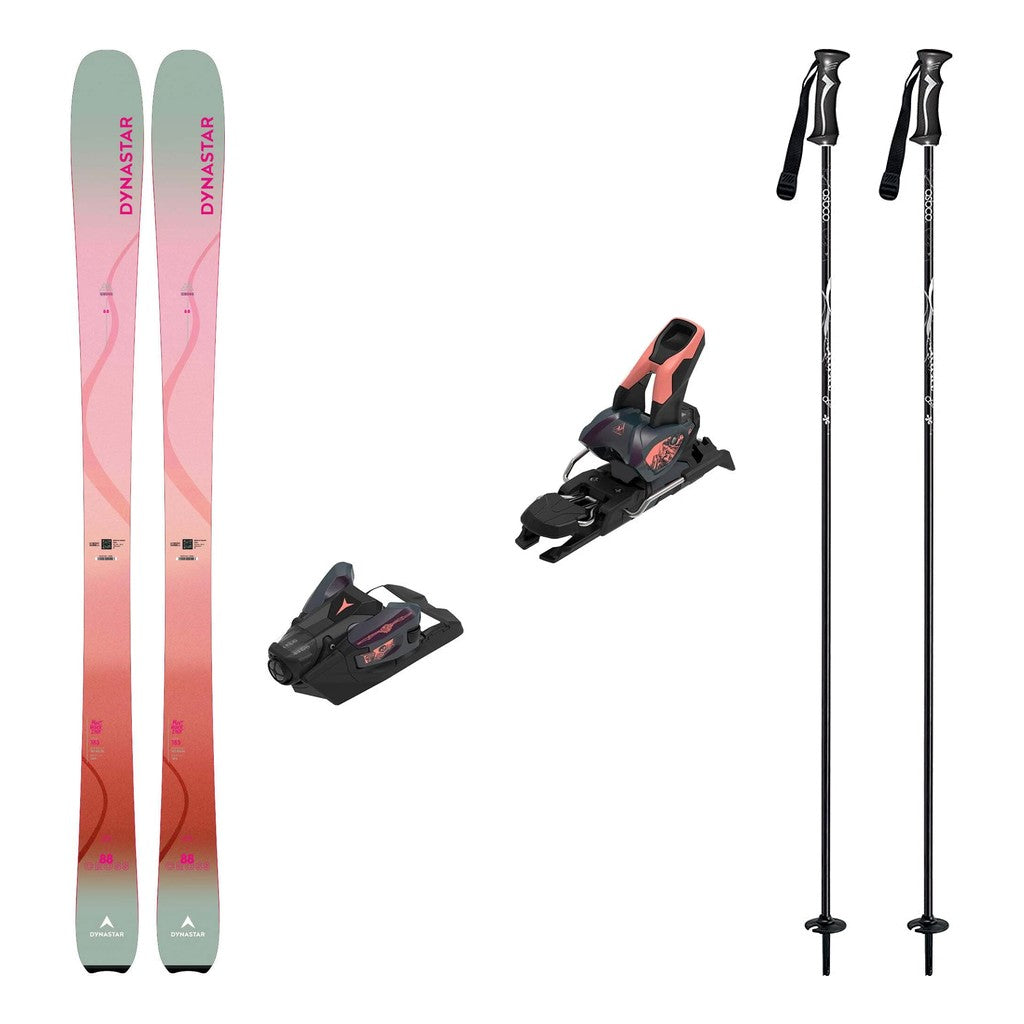 Dynastar M-Cross W 88 Womens Skis 2027 with Strive 12 Bindings Ski Package - Bent Chetler Salmon