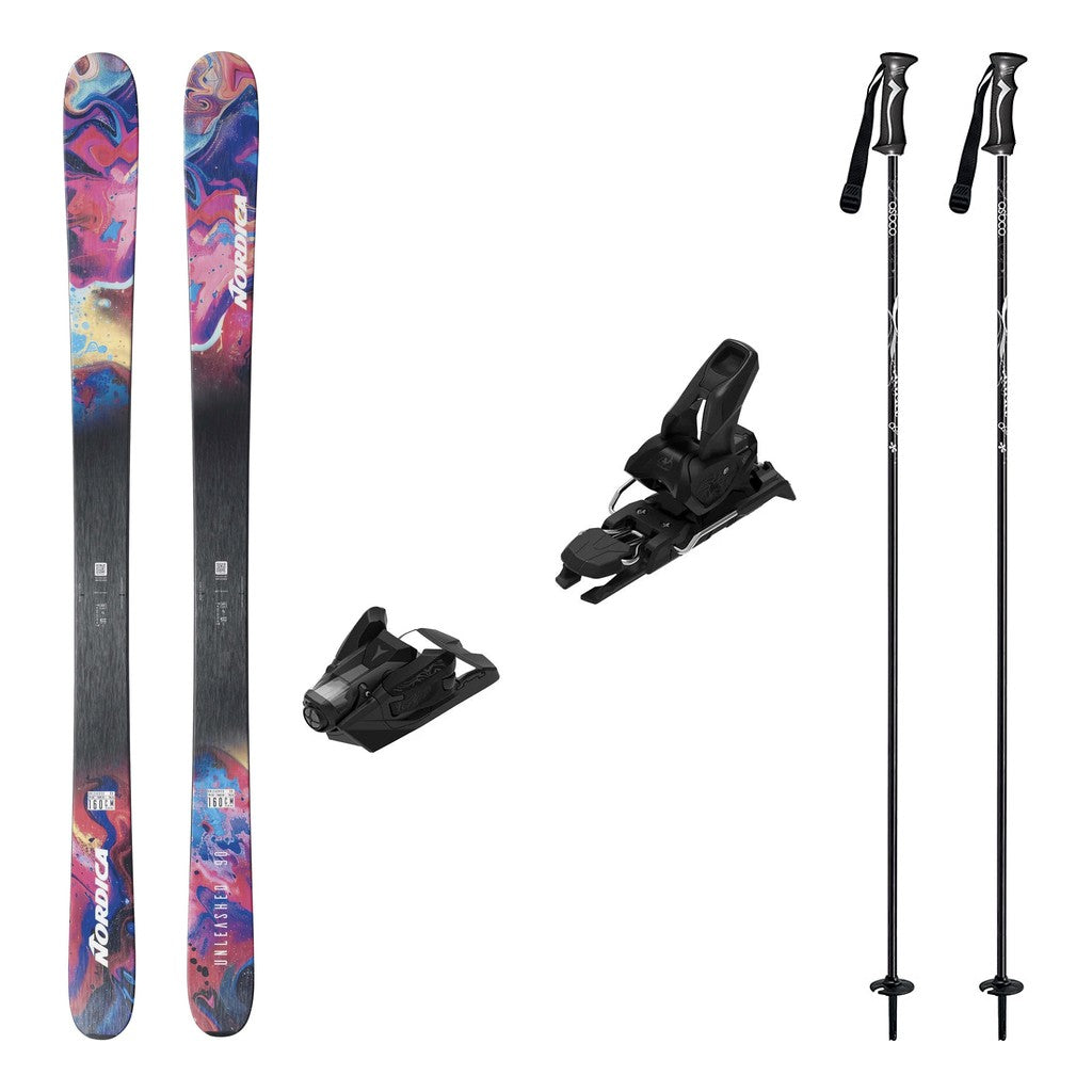 Nordica Unleashed 90 Mens Skis 2027 with Strive 12 Bindings Ski Package - Black