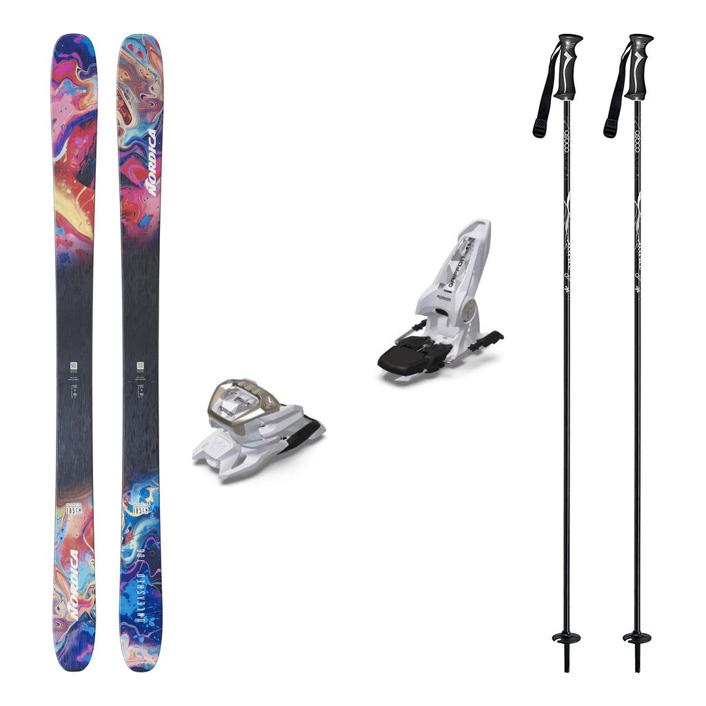Nordica Unleashed 106 Mens Skis 2027 with Griffon 13 Bindings Ski Package - White