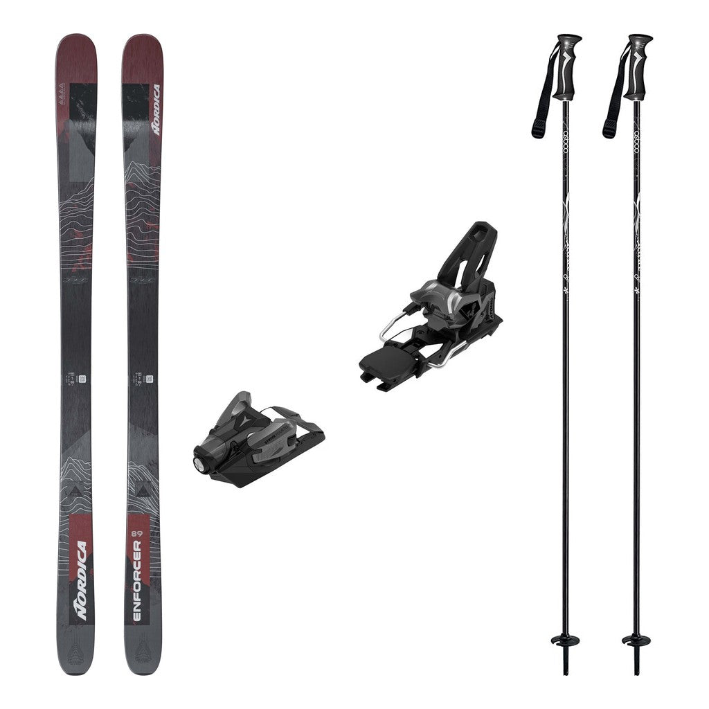 Nordica Enforcer 89 Mens Skis 2027 with Strive 14 Bindings Ski Package - Black/Gunmetal