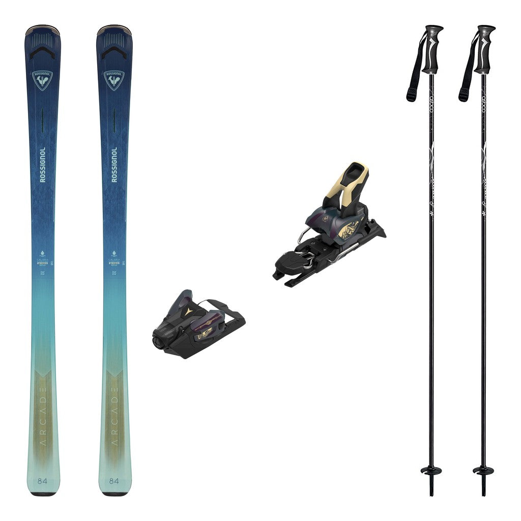Rossignol Arcade 84 Womens Skis 2027 with Strive 12 Bindings Ski Package - Bent Chetler Butter