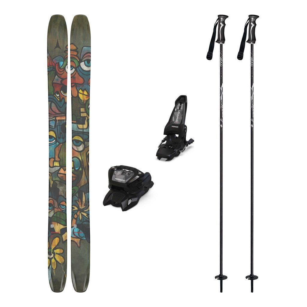 Atomic Bent 110 Adult Skis 2026 with Marker Griffon 13 Bindings Ski Package - Black