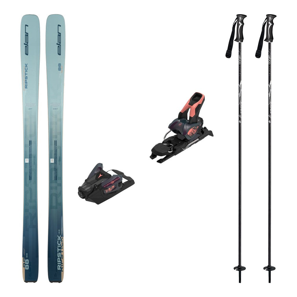 Elan Ripstick 88 W Skis Womens 2026 with Strive 12 Bindings Ski Package - Bent Chetler Salmon