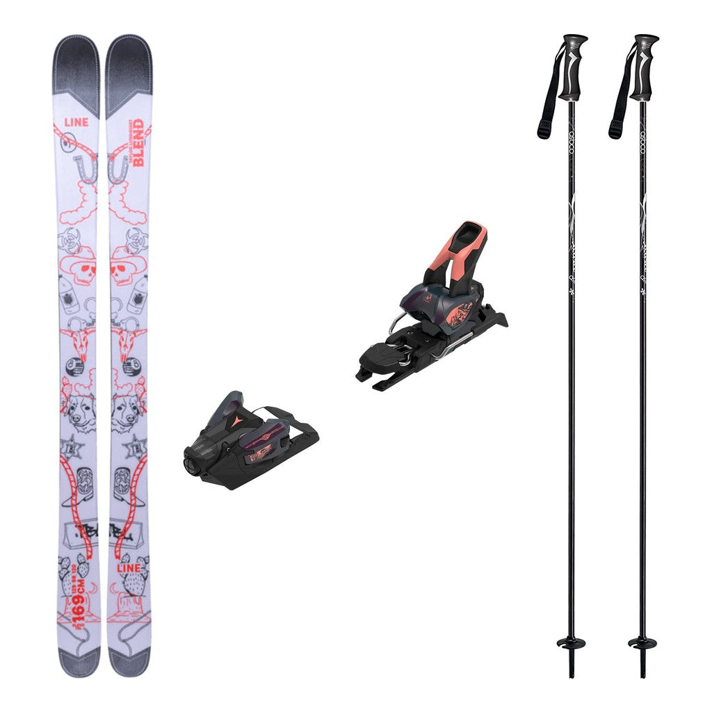Line Blend TBL Adult Skis 2026 with Strive 12 Bindings Ski Package - Bent Chetler Salmon