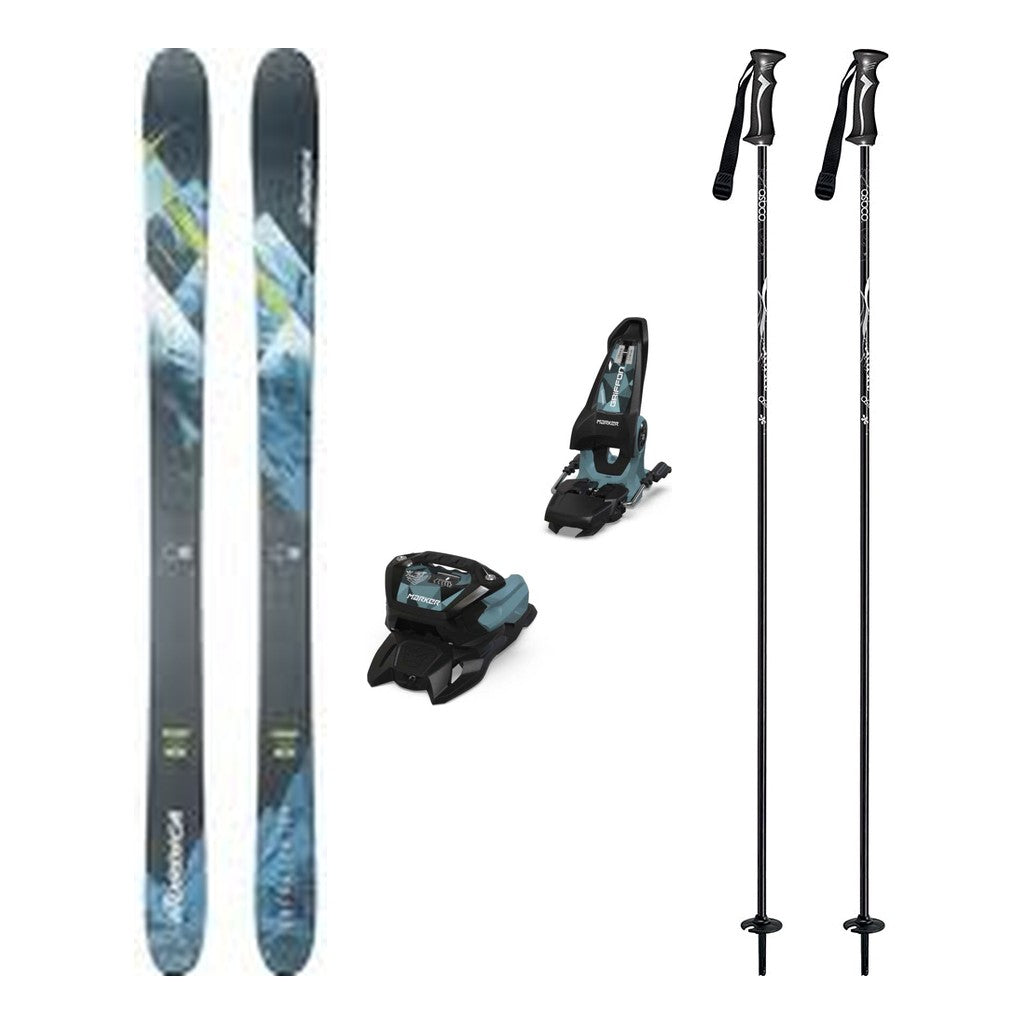 Nordica Enforcer 104 Mens Skis 2026 with Marker Griffon 13 Bindings Ski Package - Black/Powder Blue