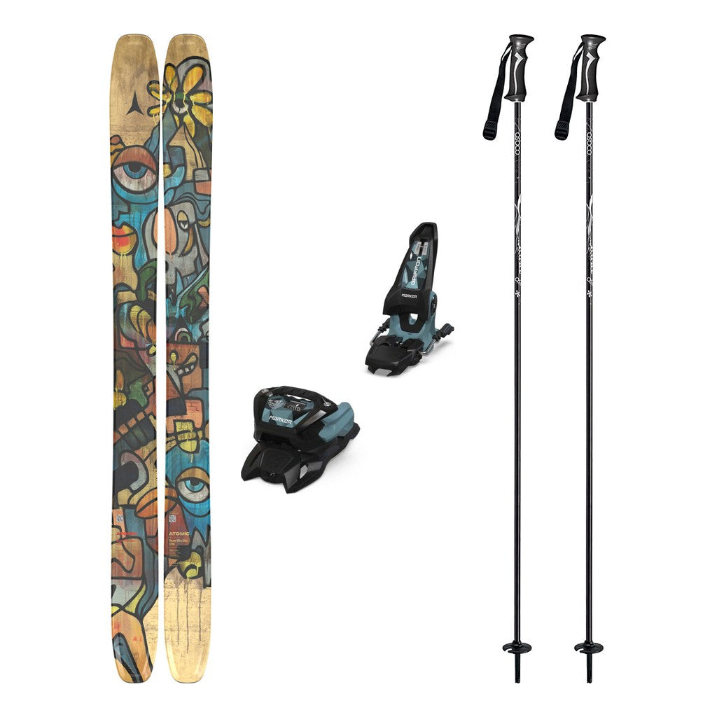 Atomic Bent Chetler 120 Mens Skis 2026 with Marker Griffon 13 Bindings Ski Package - Black/Powder Blue