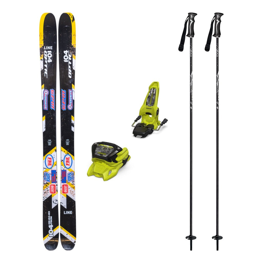 Line Optic 104 Adult Skis 2026 with Marker Griffon 13 Bindings Ski Package - Green/Black