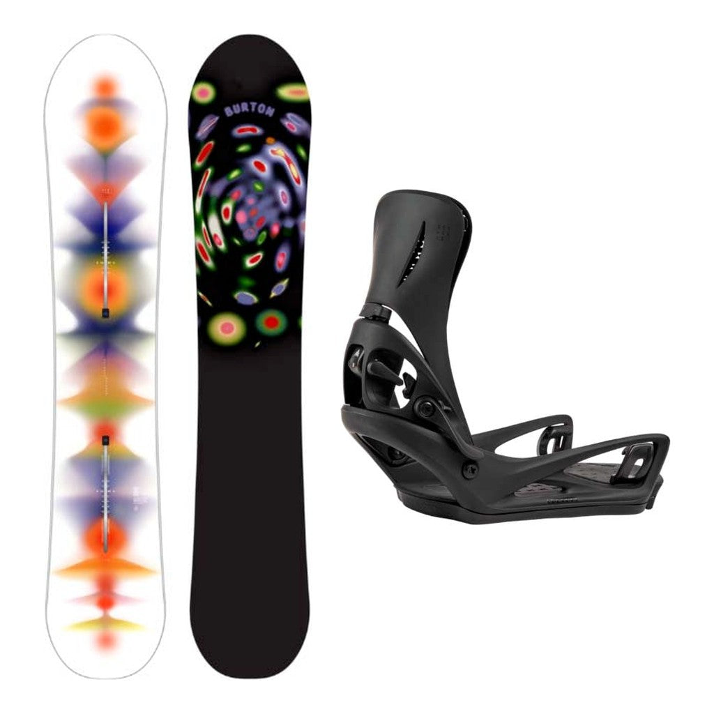 Burton Counterbalance Camber Adult Snowboard with Step On Genesis Re:Flex Bindings Snowboard Package - Black