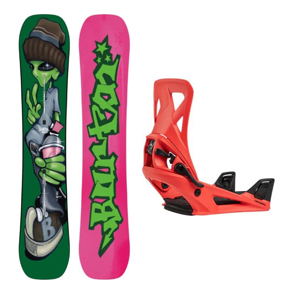 Burton Good Company Camber Adult Snowboard with Step On Re:Flex Bindings Snowboard Package - Hot Tamale