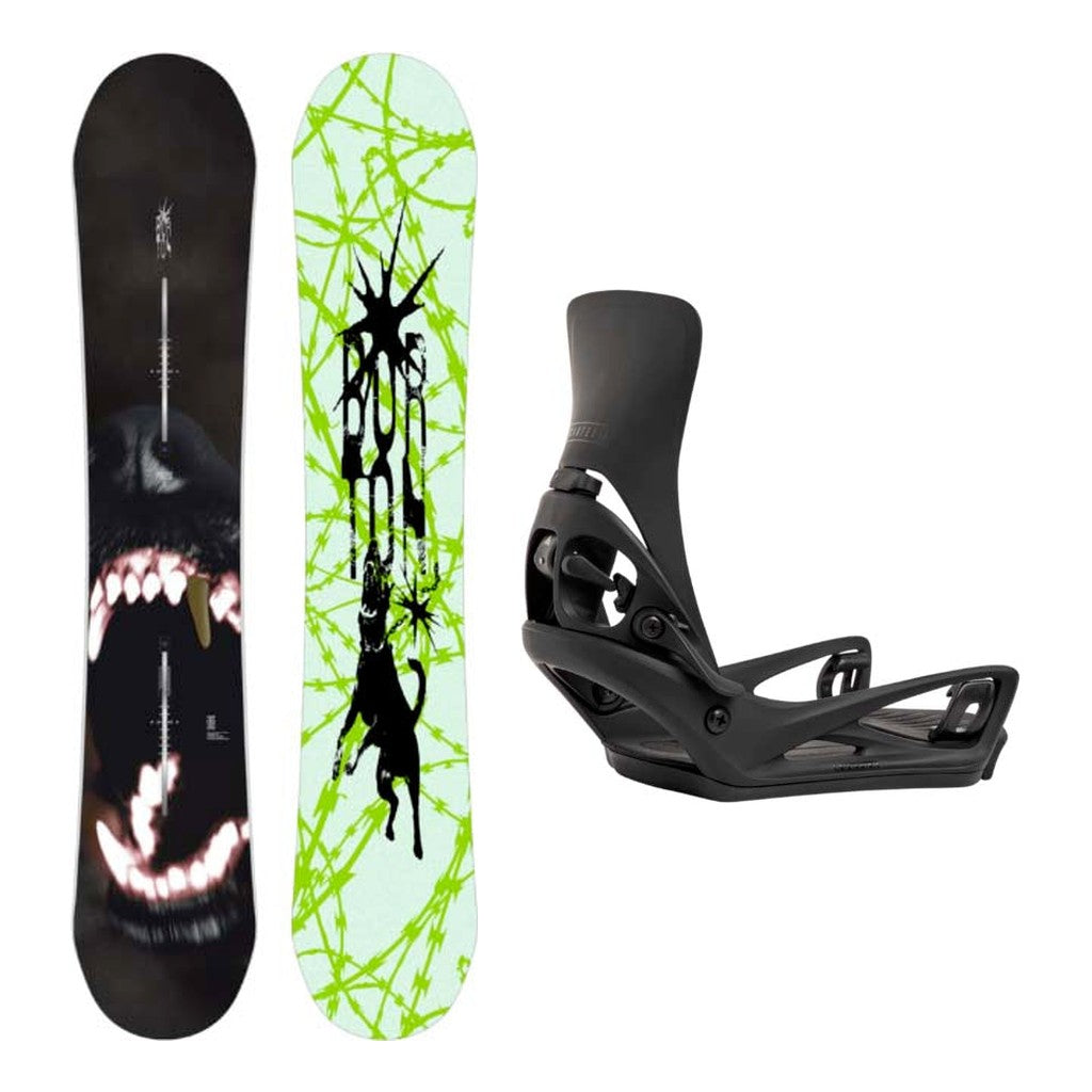 Burton Process Mens Snowboard with Step On Cartel X Bindings Snowboard Package - Black