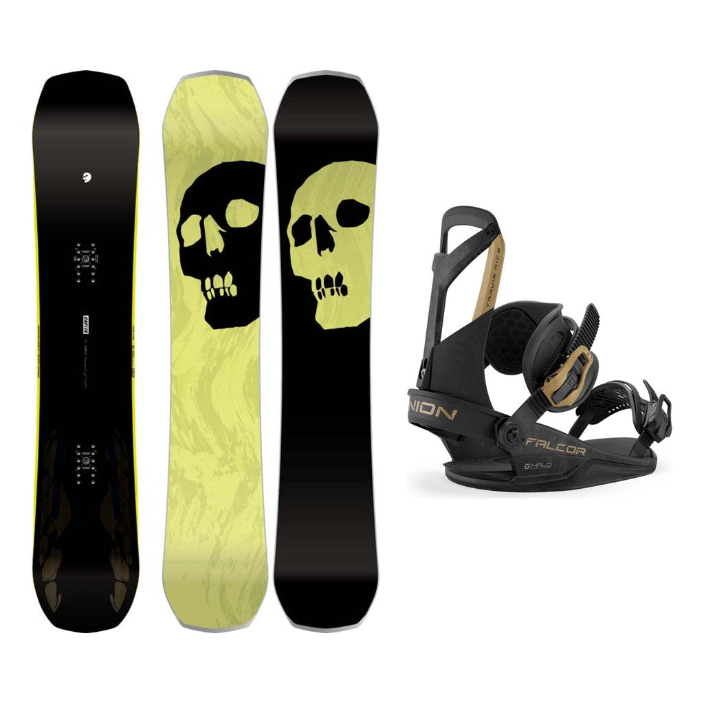Capita Black Snowboard of Death Mens Snowboard 2027 with Falcor Bindings Snowboard Package - Black