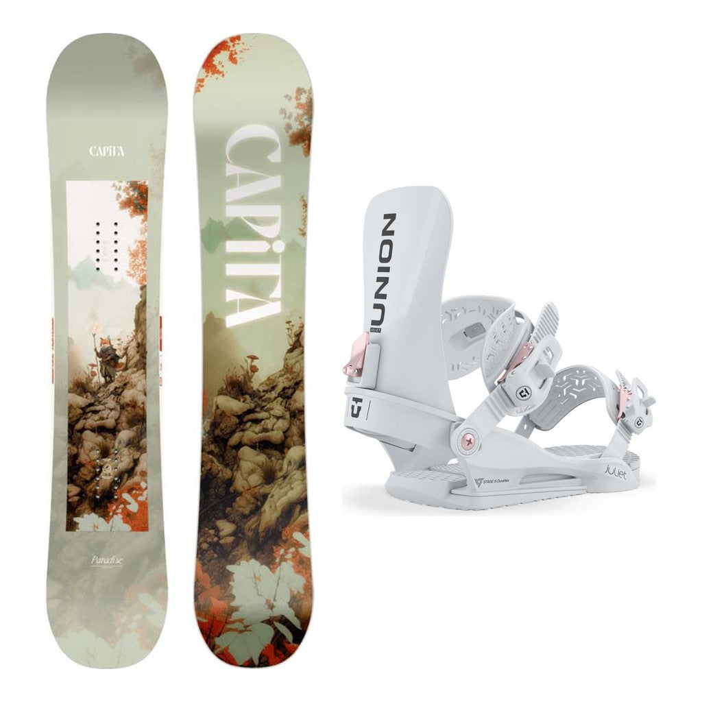 Capita Paradise Womens Snowboard 2027 with Juliet Bindings Snowboard Package - Light Grey