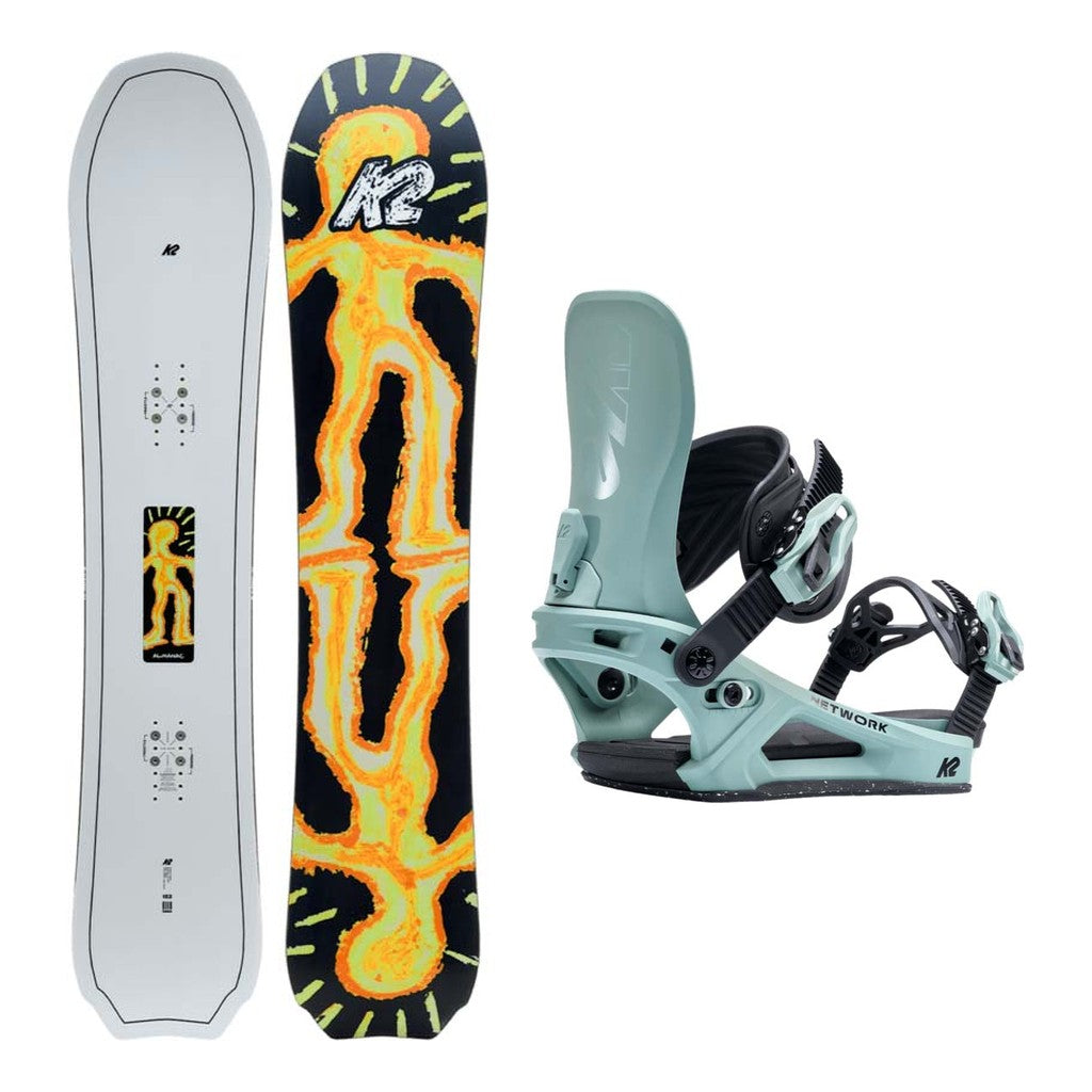 K2 Almanac Adult Snowboard 2027 with Network Bindings Snowboard Package - Moss