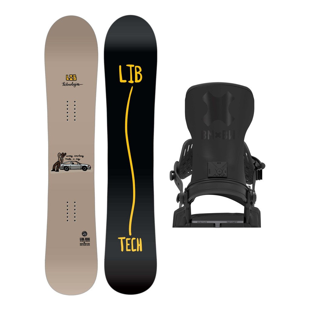 Lib Tech Lib Rig Mens Snowboard 2027 with Bent Metal Transfer Pro Bindings Snowboard Package