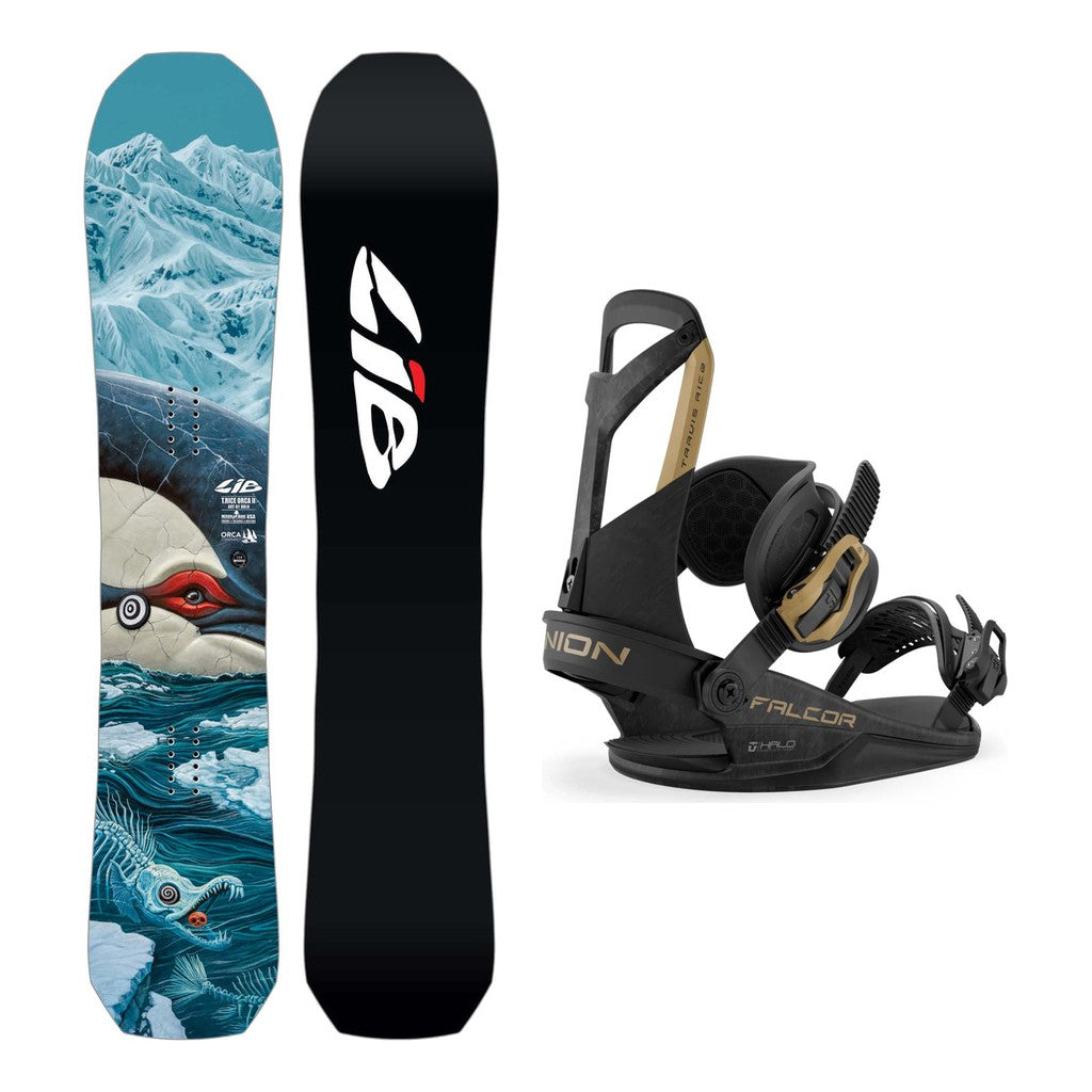 Lib Tech Orca II Mens Snowboard 2027 with Falcor Bindings Snowboard Package - Black