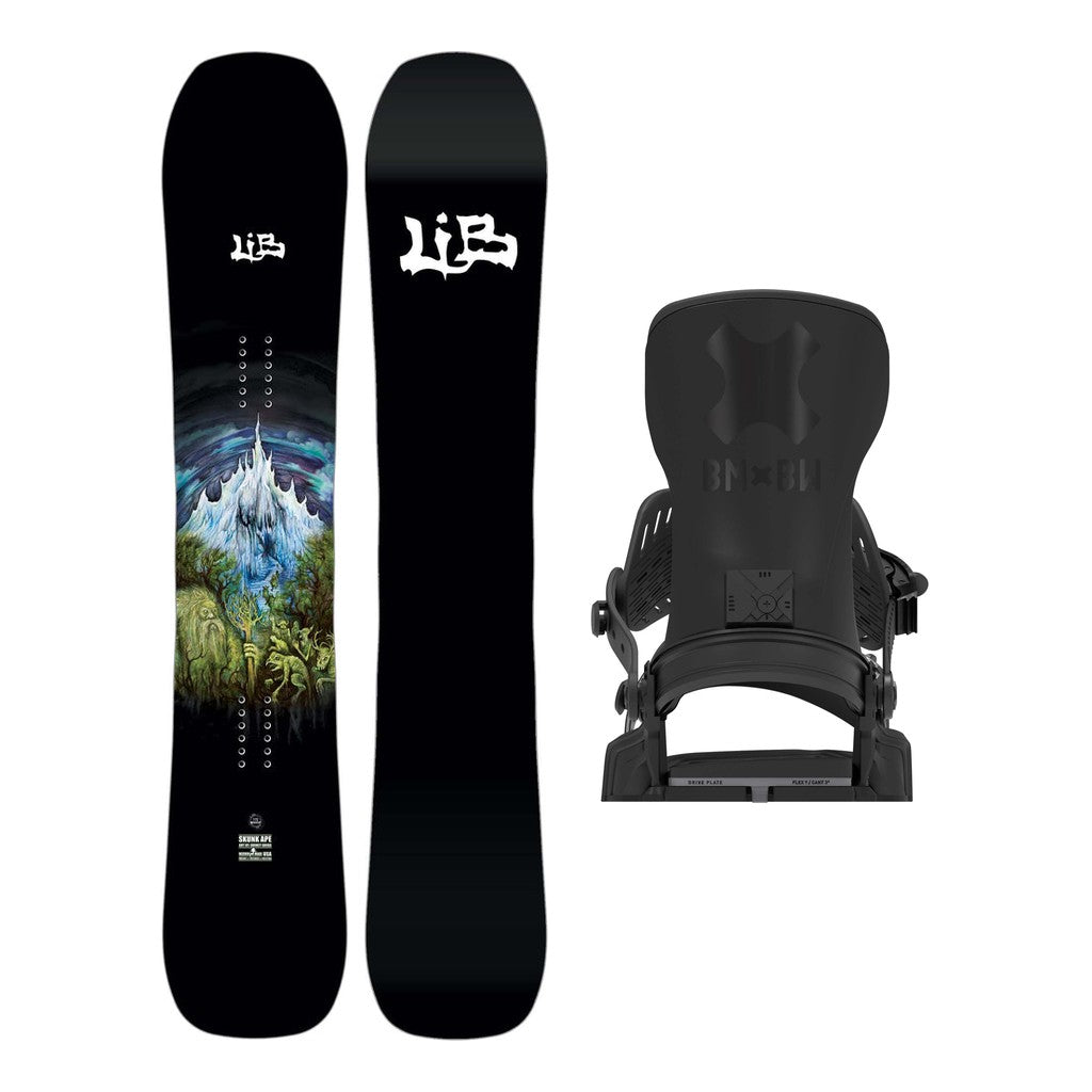 Lib Tech Skunk Ape Mens Snowboard 2027 with Bent Metal Transfer Pro Bindings Snowboard Package