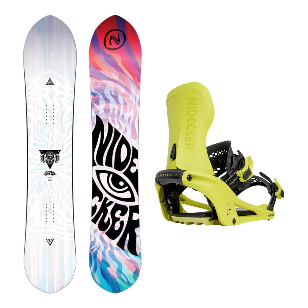 Nidecker Alpha Mens Snowboard 2027 with LT Supermatic Bindings Snowboard Package - Acid