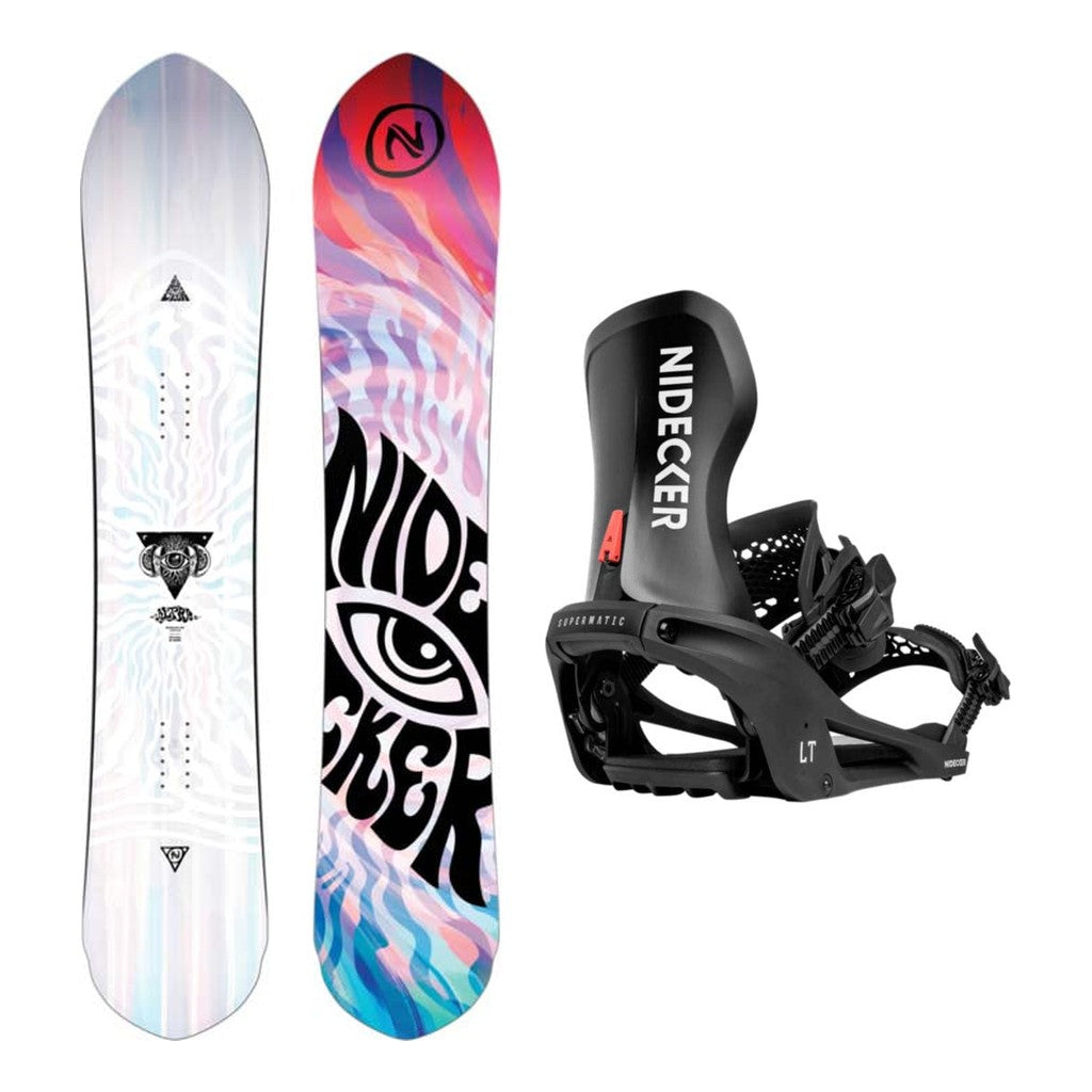 Nidecker Alpha Mens Snowboard 2027 with LT Supermatic Bindings Snowboard Package - Black