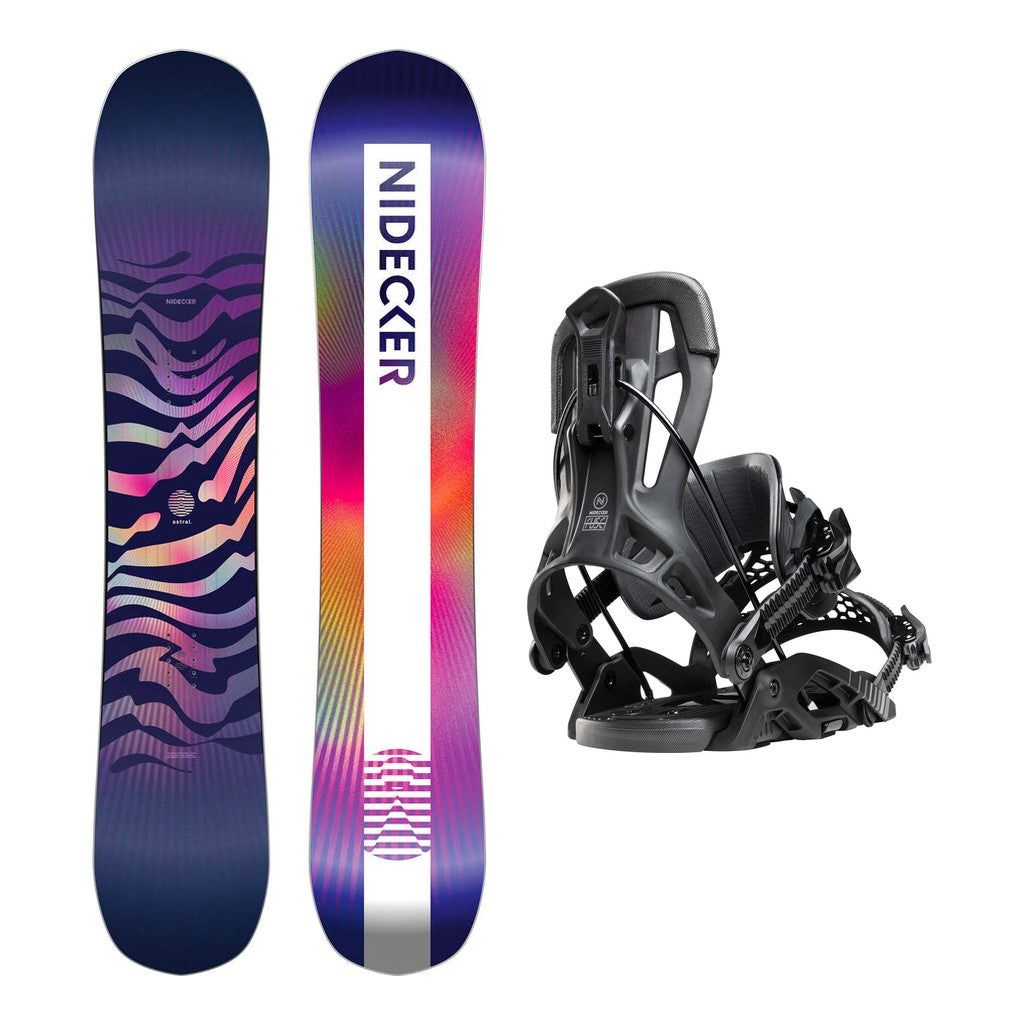 Nidecker Astral Womens Snowboard 2027 with Flow Fuse Bindings Snowboard Package