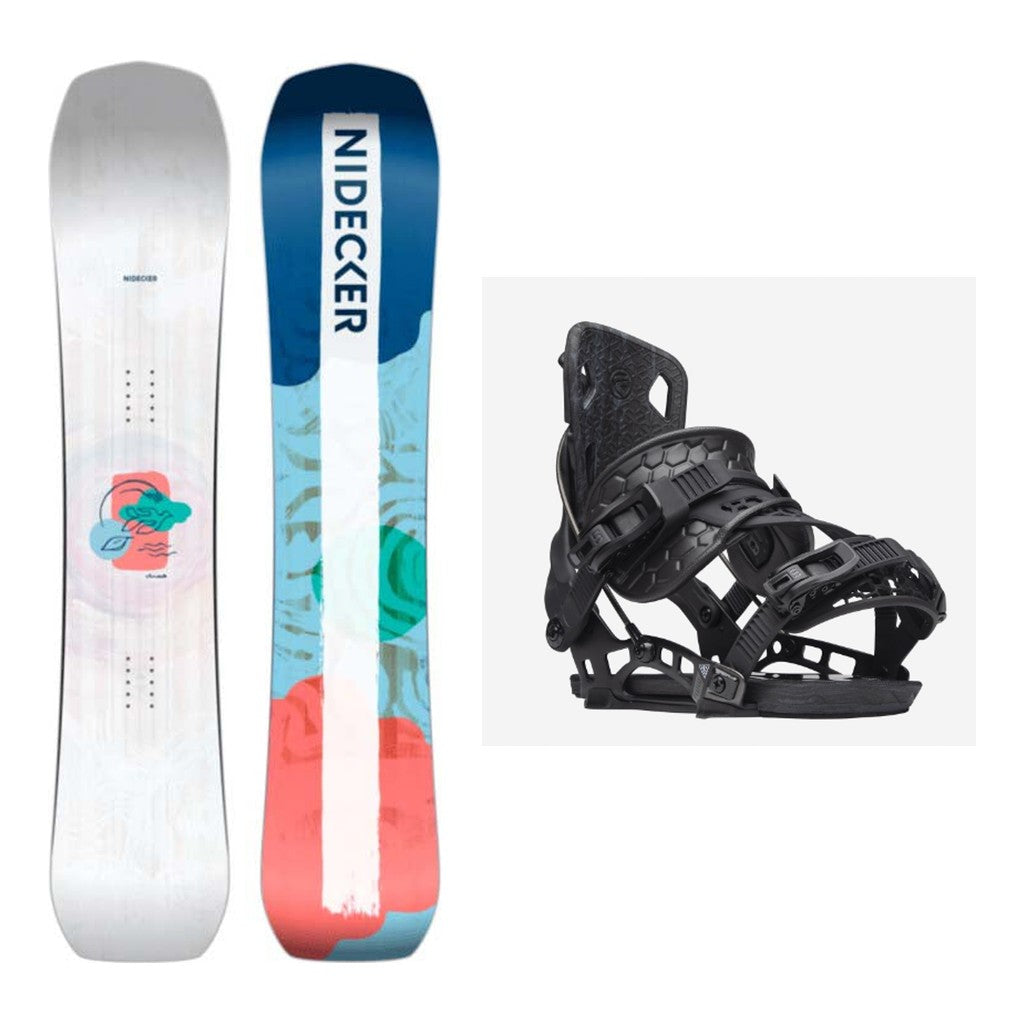 Nidecker Venus Womens Snowboard 2027 with Flow NX2 Bindings Snowboard Package - Black