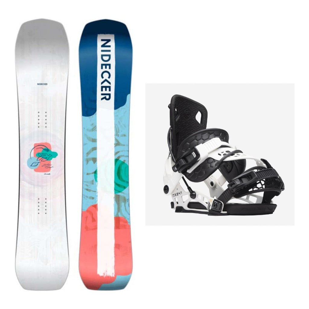Nidecker Venus Womens Snowboard 2027 with Flow NX2 Bindings Snowboard Package - White