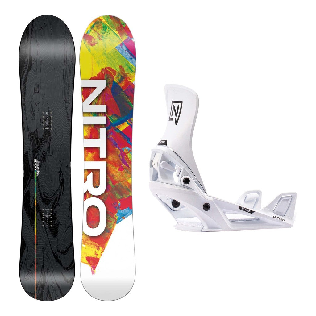 Nitro Alternator FX Mens Snowboard 2027 with Step-On Bindings Snowboard Package - White