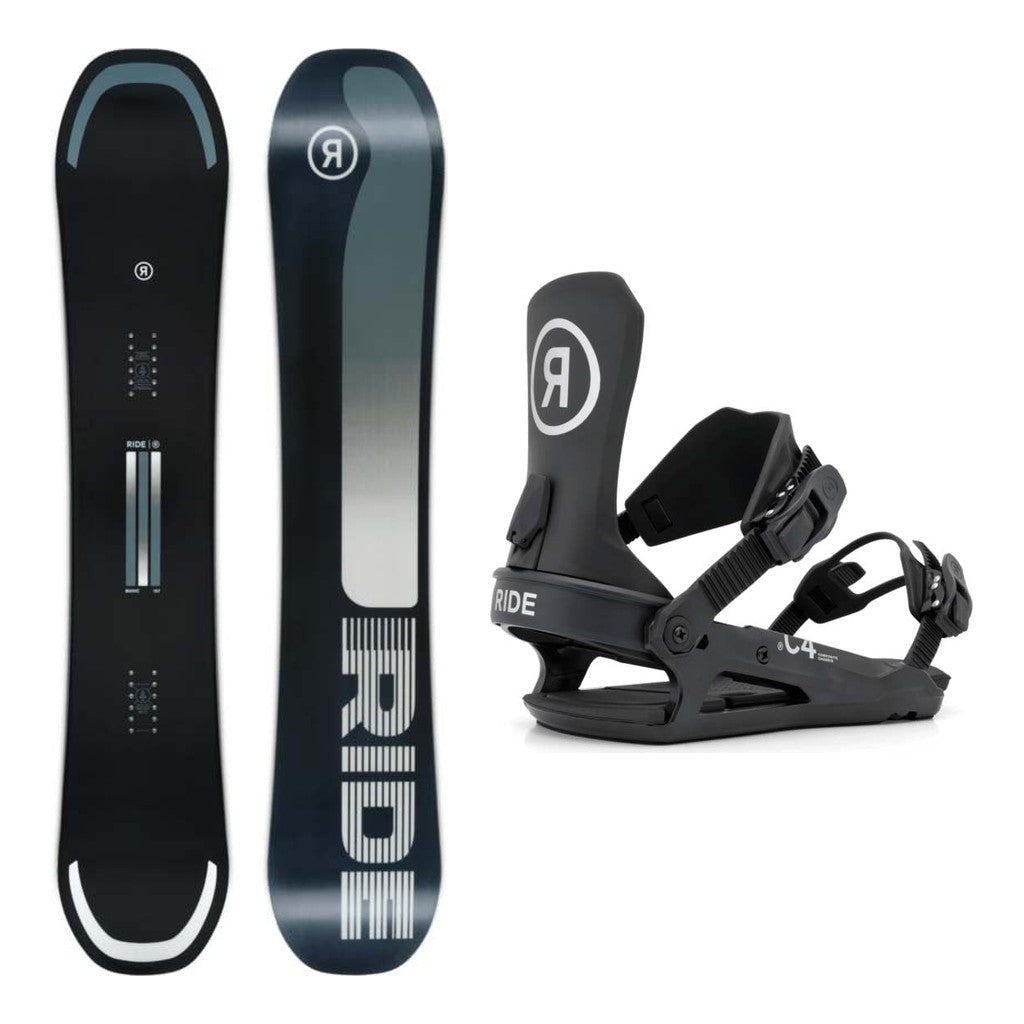Ride Manic Mens Snowboard 2027 with C-4 Bindings Snowboard Package