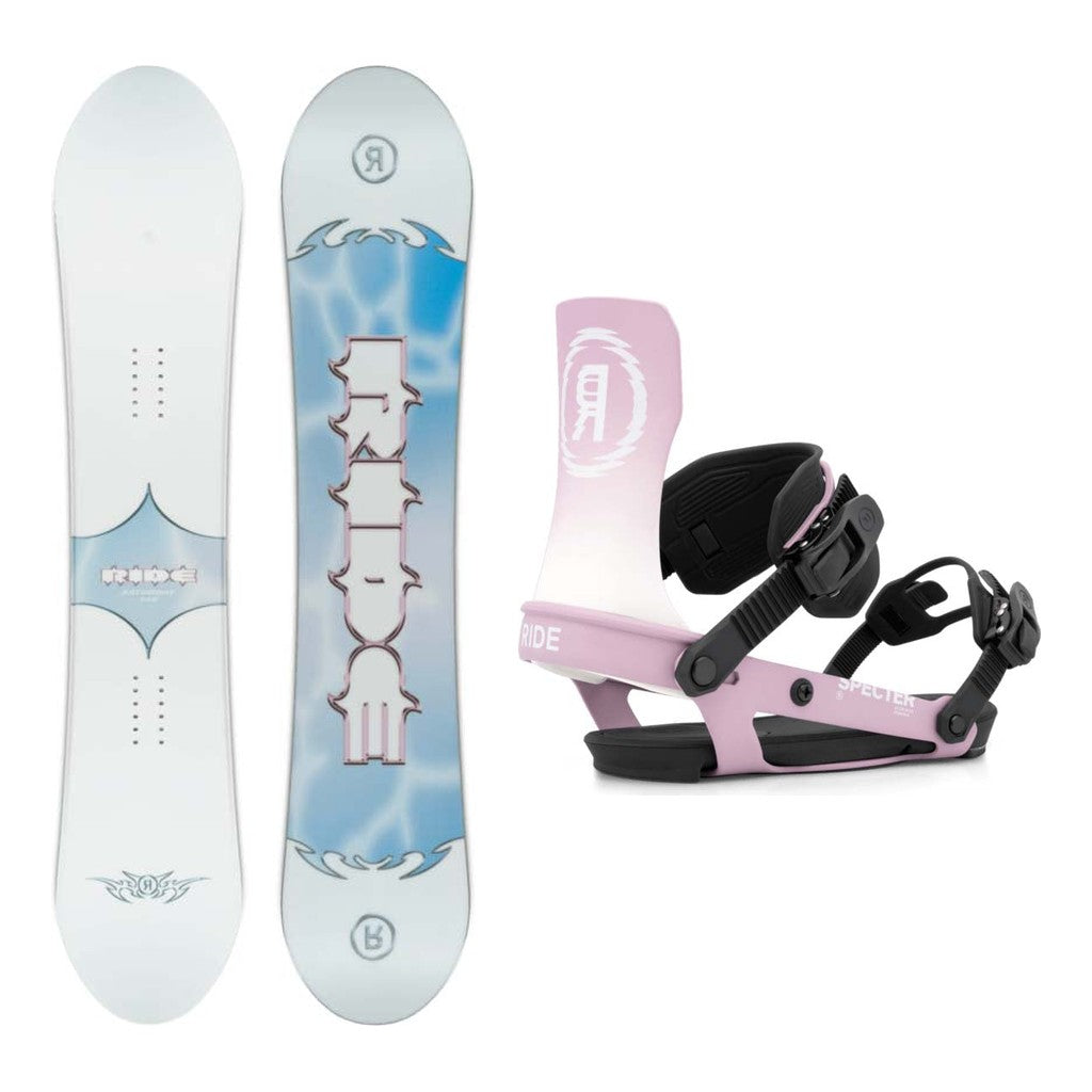 Ride Saturday Womens Snowboard 2027 with Specter Bindings Snowboard Package - Purple