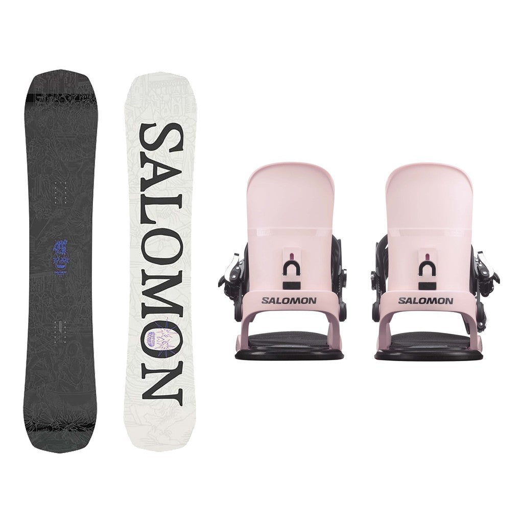 Salomon Craft Ltd Mens Snowboard 2027 with EDB Bindings Snowboard Package - Icy Pink