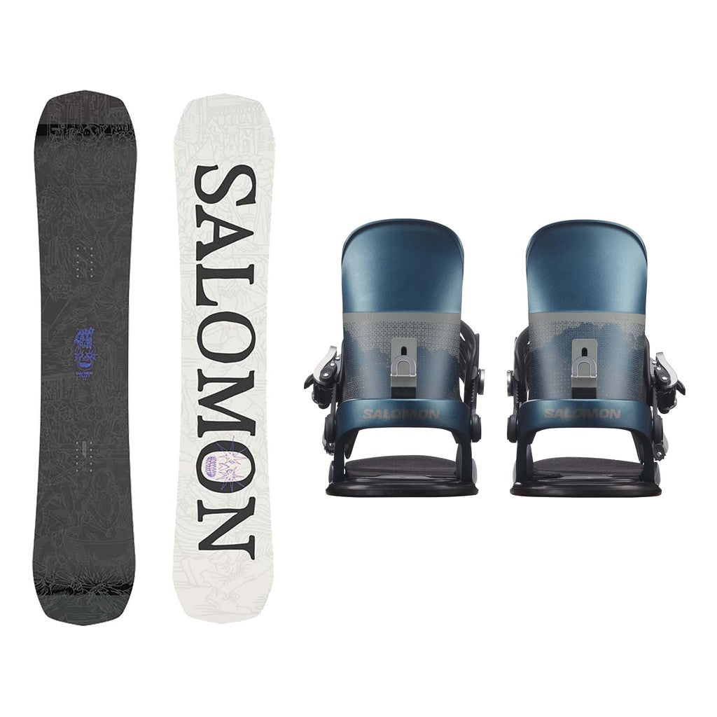 Salomon Craft Ltd Mens Snowboard 2027 with EDB Bindings Snowboard Package - Mediterranea Grey