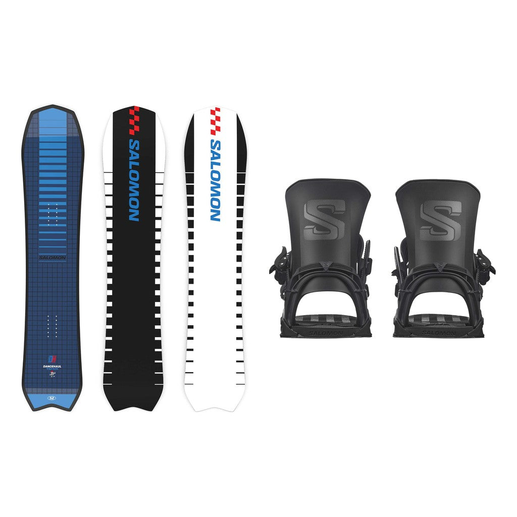 Salomon Dancehaul Adult Snowboard 2027 with District Bindings Snowboard Package - Black