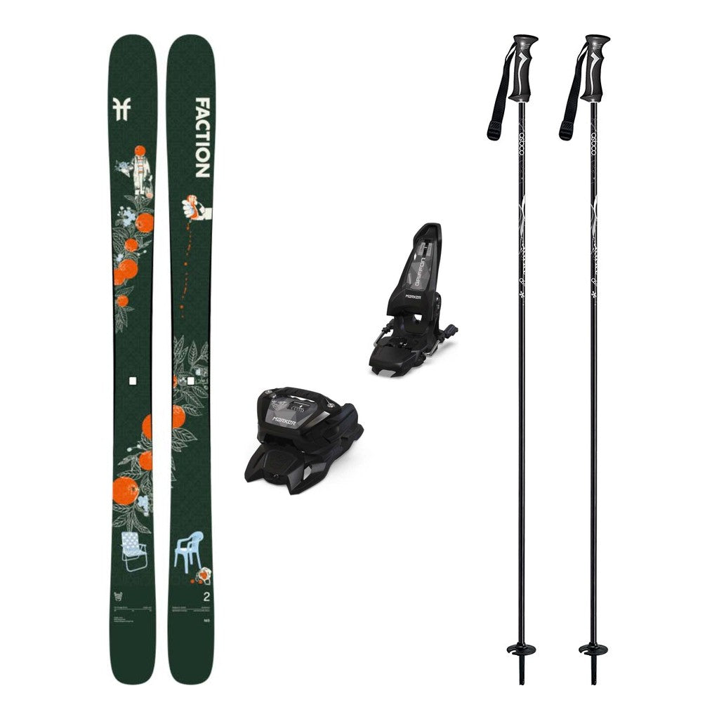 Faction Prodigy 2 Capsule Adult Skis 2027 with Griffon 13 ID Bindings Ski Package - Black