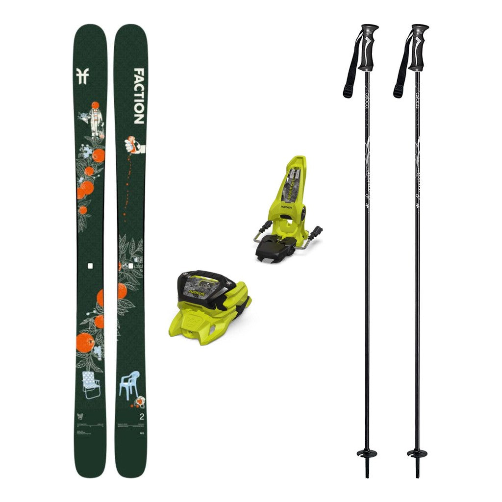 Faction Prodigy 2 Capsule Adult Skis 2027 with Griffon 13 ID Bindings Ski Package - Green/Black