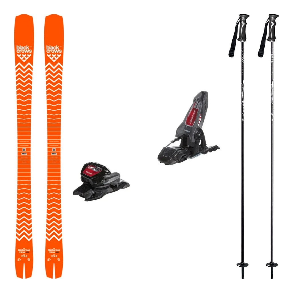 Blackcrows Mirus Cor Adult Skis 2027 with Griffon 13 ID Bindings Ski Package - Anthracite/Black/Red