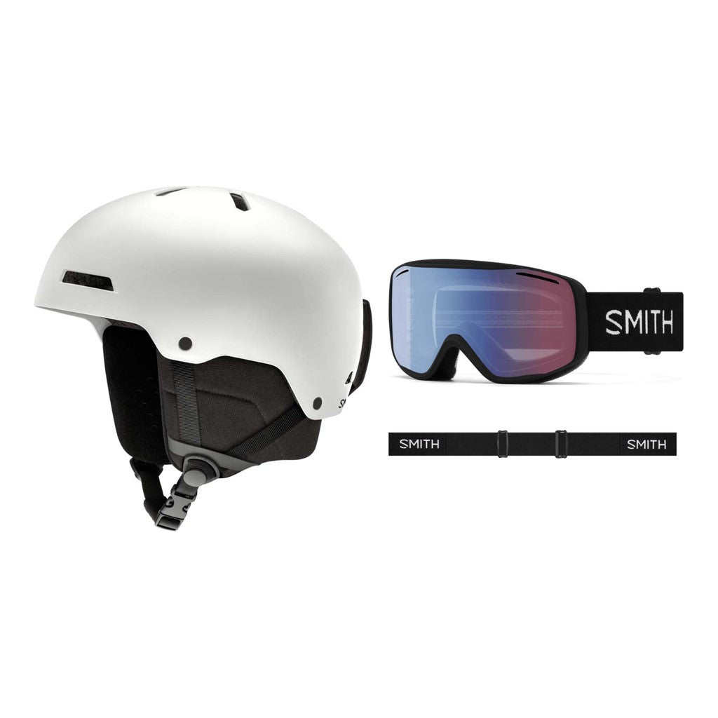 Smith Rodeo Adult Helmet 2027 with Rally Goggles Package - Matte White